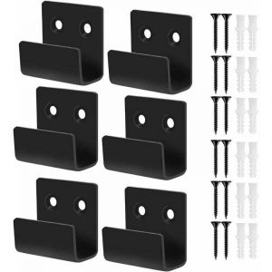 YMYNY 6 Pcs Crochet Mural Inox a Visser Fixation Miroir Mural Equerre en U Crochets Robustes avec 12 Longues Vis pour Accrocher Dans la Salle de Bain