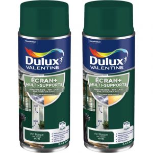 ECRAN+ MULTI-SUPPORTS EXTERIEURE Satin - Lot de 2 aérosols en phase aqueuse - Vert Basque 400 ml - Dulux Valentine