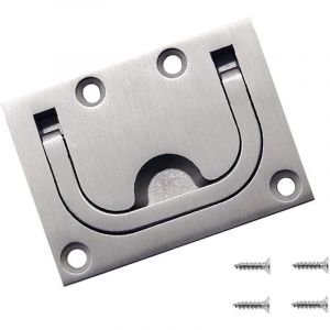 1 pièces Poignée de Trappe pour Bateaux,Trappe Enfoncée Poignée de Traction d'ascenseur de Cabinet en Acier Inoxydable,avec 4 Vis pour Casier