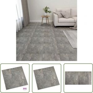 The Living Store Dalles de plancher autoadhésives 55 pcs PVC 5,11 m² gris - Carrelage Pvc - Dallettes De Sol - Planchers Adhésifs - Revêtement De Sol