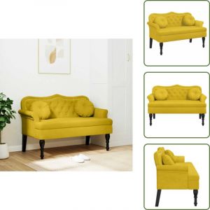 Banc avec coussins jaune 120,5x65x75 cm velours - Banc - Bancs - Banquette - Chaise De Banc