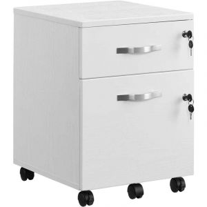 Caisson de bureau caisson de rangement classeur armoires basses 2 tiroirs pour dossiers suspendus blanc