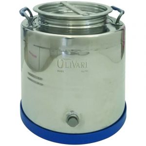 Olivari - Bidon &agrave; manches coulissantes en acier inoxydable pour l'huile 30 litres Blindo