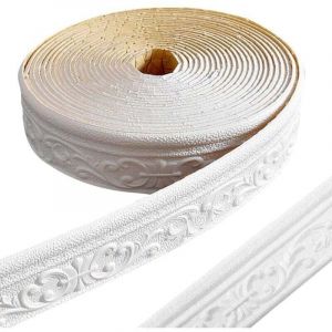 Frise Murale Adhesive, Frise Murale Autocollante, Plinthe Murale Adhesive, 3D Bordure de Papier Peint Autocollante Etanche pour Couloirs, Peintures