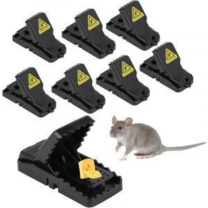 8 Set Tapette a Souris – Tapette Rat – Piege a Souris, en Alliage PC et ABS et Reutilisable, Convient pour Cuisine, Entrepot, Jardin et Espaces