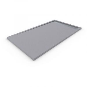 Decohor - Receveur de douche en Résine quartz premium avec Cadre. Texture Ardoise. Gris béton ral: 7037 70X90CM