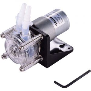 GROTHEN Pompe p&eacute;ristaltique DC 12 V avec tube en silicone, dosage de liquide &agrave; haute teneur en eau, auto-amor&ccedil;ante, anticorrosion, r&eacute;glable pour