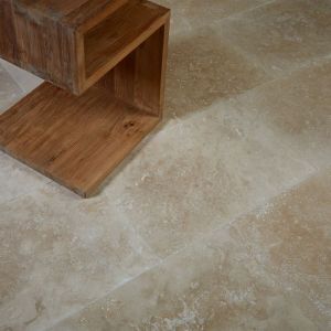 Ro'ma Nature - Carrelage Travertin 1er choix adouci rebouch&eacute; - 61x40,6x1,2 cm - Beige Mix (vendu par dalle de 0,2476 m&sup2;)