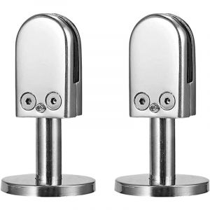 Pince Verre Pour D'escalier, 2 Pièces Pince Verre 6-8mm, Pince Verre Acier Inoxydable 304, Pinces Verre Pour Balustrade, Avec Colonne Support