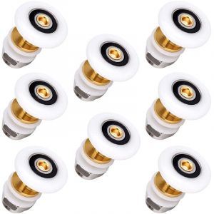 8 Pi&egrave;ces Roulette Porte Douche Roue Rechange pour Porte Coulissante Douche en Laiton - 25mm