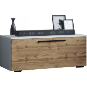 Ebuy24 - Meuble téléviseur Arila h. 39 x l. 95 x p. 40 cm Blanc/Hong Eiche