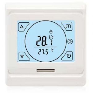Thermostat Chauffage au Sol Electrique Programmable 16A avec Sonde, Num&eacute;rique Thermostat d'ambiance Plancher Chauffant R&eacute;gulateur &Eacute;cran tactile