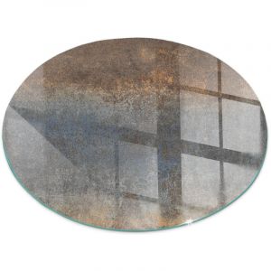 Plaque de protection de sol en verre tremp&eacute; pour chemin&eacute;e et po&ecirc;le &agrave; bois pare-feu contre les &eacute;tincelles Motif textur&eacute; abstrait Ronde fi 70 cm
