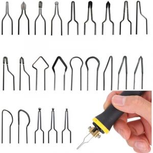 23 Pièces Pointes de Stylo Pyrogravure, Kit de Pointes Pyrogravure Réglables, Professionnelles Mini Fil Chauffant Haute Impédance Sans Courbure, pour