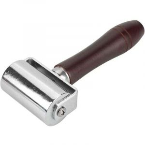 Rouleau de presse en cuir en acier au carbone 60mm rouleau de bord de travail coll&eacute; pour outil de presse en cuir maroquinerie artisanat pour cuir