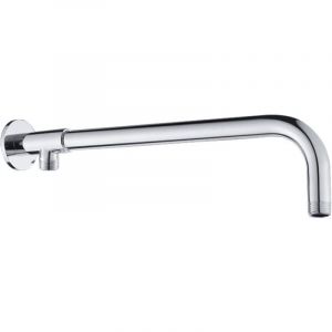 50cm Montage Mural Bras de Douche Tuyau de cuivre tube Chrome Fini,Accessoires Tube Bras de Tête de Douche Support en Cuivre,pour Salle de Bains