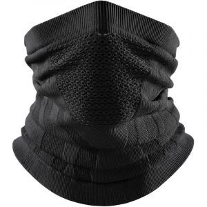 1 Pcs Cache Cou Sport Noir Respirant, Demi-Masque Anti-Froid Noir, Masque Tour de Cou Moto Polaire, Couvre-Visage Coupe-Vent pour Visage & Cou, Id&eacute;al