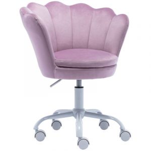 Chaise de Bureau pour Enfant Chaise Chambre Enfant en Velours Fauteuil Bureau Enfant, Violet Clair