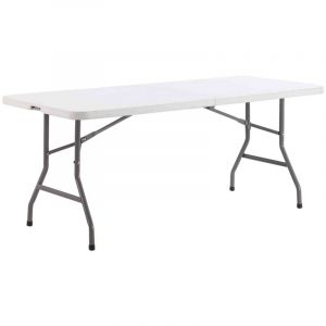 Imagin - Table &agrave; manger pliante ext&eacute;rieure Villars Blanc 180x70x74 cm