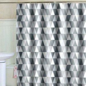 Rideau de douche 200 x 220 cm (200 cm de largeur, 220 cm de hauteur), tissu polyester imperm&eacute;able anti-bact&eacute;rien, anti-moisissure, lavable, avec 12