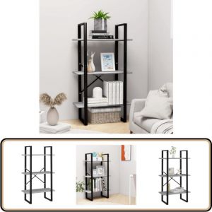 Vidaxl - tag&egrave;re de rangement gris b&eacute;ton 60x30x105 cm bois d'ing&eacute;nierie - Etagere De Rangement - Biblioth&egrave;que - Meuble De Rangement - &Eacute;tag&egrave;re Grise