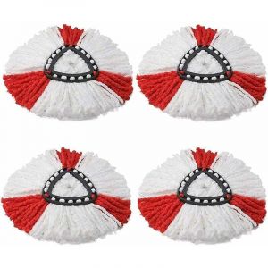 lot de 4 t&ecirc;tes de rechange Clean Twist Disc Mop, T&ecirc;te de Balai Serpill&egrave;re 2 en 1 en Microfibre Serpill&egrave;re pour Vileda Turbo Facile &agrave; essorer et &agrave;