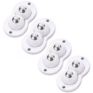 Feiyue - Lot de 4 bacs de rangement pour jouets avec poulie à billes, roulettes pour poubelle, roue collante, boîtier pivotant lisse, roues pour