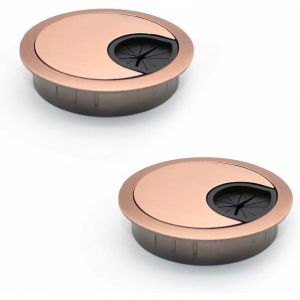 2 Pcs Oeillet De Câble En Métal Pour Oeillet De Sortie De Rangement De Câble De Bureau ,Câbles Ronds Encastrables Doré Luxueux- Passe Cable pour