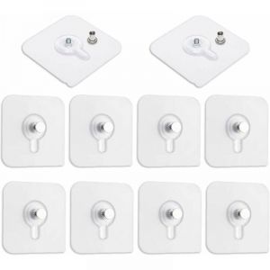 Cyslmuk - Lot de 10 Adhesif Accroche Tableau Sans Percer, Transparent Attache Cadre Adhésif pour Accroche Cadres Photo, Miroir, Art Mural, Lumières