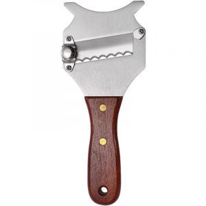 Largeight - Trancheuse à Truffes,Trancheuse à Fromage en Acier Inoxydable Outils de Cuisine,avec Manche en Bois pour Couper Les Truffes,Le
