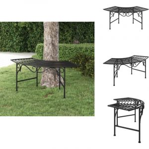 Banc tour d'arbre 113 cm Noir Acier - Banc Jardin - Banc Ext&eacute;rieur - Mobilier De Jardin - Chaise De Jardin - Banc M&eacute;tallique