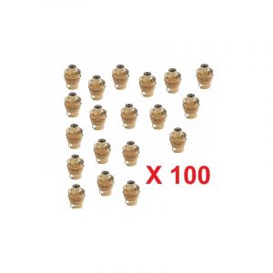 Lot de 100 douille chantier acier laitonn&eacute; B22 baionette double bague pour cable d'alimentation diam M11 ebenoid 043311-100