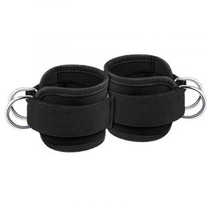 Ahlsen - Sangle Cheville Musculation Poulie Fitness Sangles de Chevilles avec Double Anneau en pour Fesses Jambes Exercices Abdominaux 2 Pi&egrave;ces