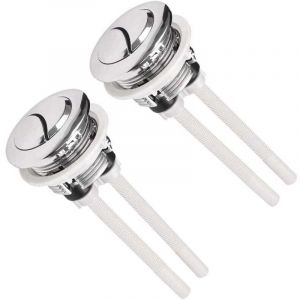 2X Boutons chasse d'eau universels 38mm, leviers de toilettes, bouton chasse eau de toilettes, bouton poussoir de chasse d'eau de toilettes &agrave; double