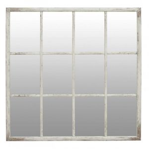 Miroir carré fenêtre - Bois - Blanc - Interior's