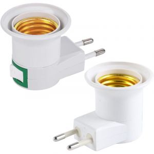 1pcs Douille Adaptateur de douille E27, Support Ampoule LED, Base de LED Douille de lampe, Conversion en prise de courant et prise E27