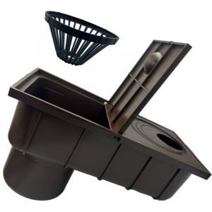 Bassin de d&eacute;cantation de goutti&egrave;re Nettoyeur de goutti&egrave;re Inspection Trou d'homme Drain de fond 110 marron