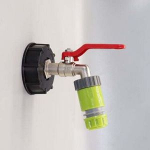 Robinet IBC 1/2 pouce robinet de jardin IBC adaptateur de robinet de sortie de conteneur S60x6, robinet de sortie &agrave; bille en laiton antigel pour