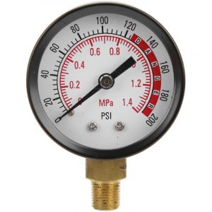 Manom&egrave;tre de pression radial, manom&egrave;tre NPT 1/8 pouce, manom&egrave;tre pour gaz, huile, eau, plage de mesure 0-1,4 MPa, 0-200 psi manom&egrave;tre