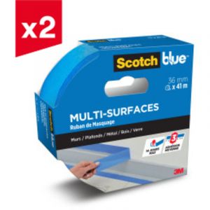 Lot de 2 rubans de masquage Multi-Surfaces ScotchBlue&trade;, 36 mm x 41 m, 1 Rouleau/Emballage, 100% PEFC, SGSCH-PEFC-COC-110078