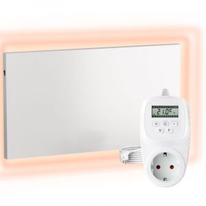 Chauffage mural infrarouge avec thermostat [INCL.TH12 thermostat] &ndash; Radiateur mural &agrave; infrarouge&ndash;Chauffage infrarouge en cristal de carbone&ndash;Panneau