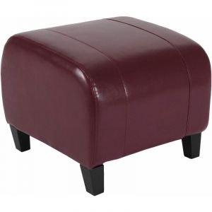[JAMAIS UTILISÉ] Tabouret pouf cuir EMMEN, 39x45x47cm, rouge