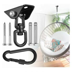 Crochet de Plafond pour Fauteuil Suspendu pivotant à 360 °, balançoire, Suspension, Crochet avec vis pour béton, Bois, Aire de Jeux, véranda, siège