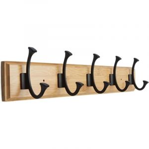 Porte-manteau mural en bois forme arbre, crochets autoportants, &eacute;l&eacute;gant