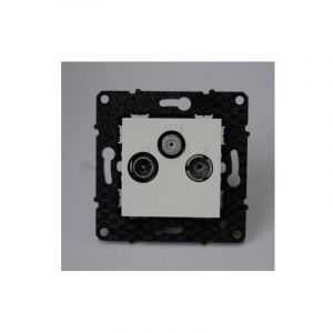 Prise TV-Radio-SAT &eacute;toile blind&eacute;e blanche sans plaque Espace Evolution arnould