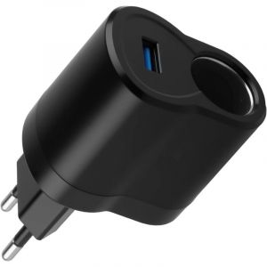 Adaptateur Allume-Cigare 220 V vers 12 V, Convertisseur CA vers CC avec Prise Secteur UE, Transformateur 220V vers 12V Allume Cigare, Chargeur