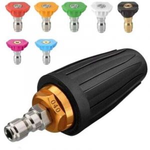 Buse turbo pour nettoyeur haute pression, buse rotative et 7 pointes, raccord rapide 1/4', 4000 Psi, Noir, (406689), kit jet pour nettoyeur haute