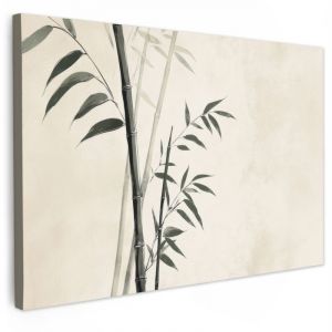 TABLEAU SUR TOILE Japandi - Bambou - Beige D&eacute;co Chambre Tableau 60x40 cm
