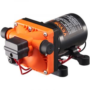 VEVOR Pompe a Eau a Membrane 12 V CC 3 GPM 11,36 L/min 4 Chambres avec Pressostat, Interrupteur de Pression Automatique, 55 PSI, Port MNPT 1/2'',
