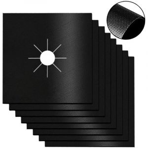 Plaque de Cuisson &agrave; Gaz Protection d'&eacute;cran,8pcs Anti-adh&eacute;sif R&eacute;utilisable Protection Cuisini&egrave;re Protection Gazini&egrave;re, 2727cm